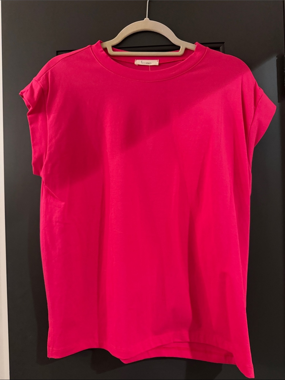 Les Amis Pink Crewneck Short Sleeve Top size L NWT